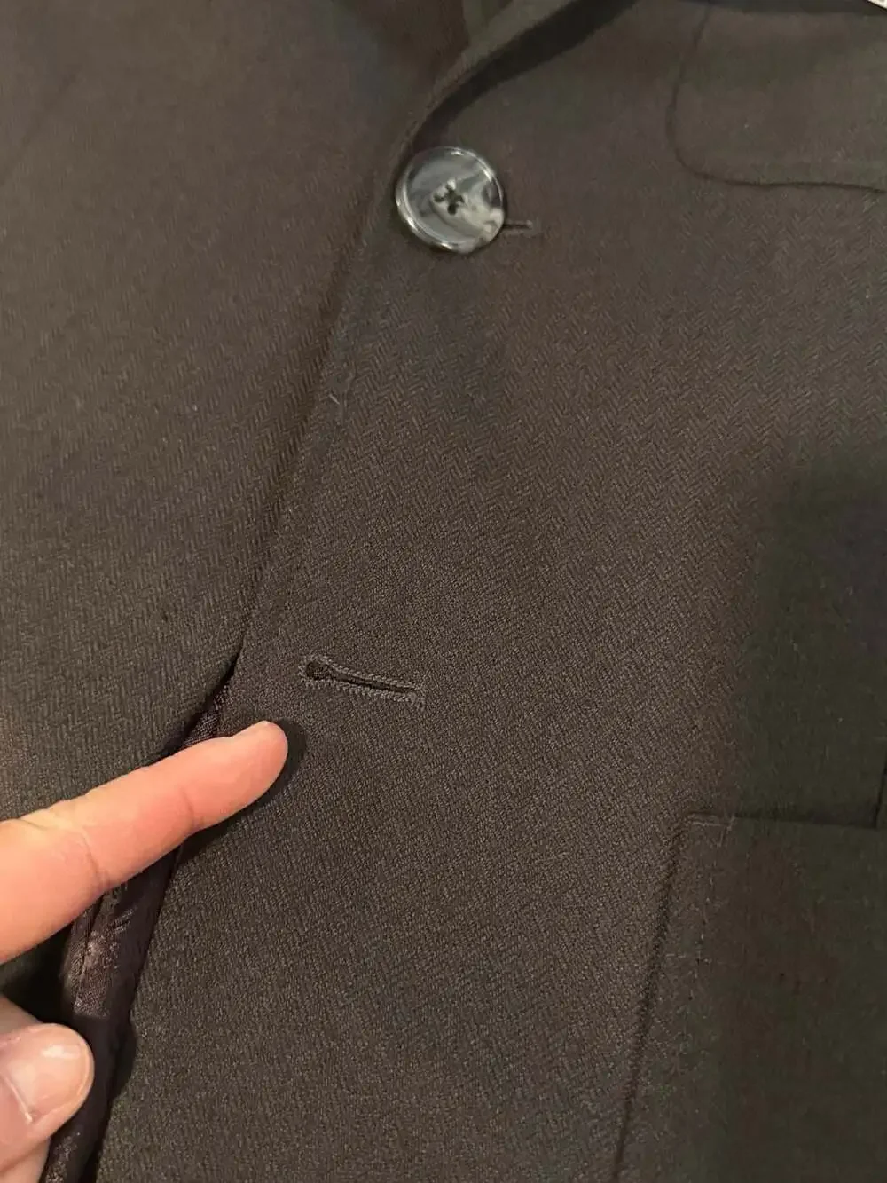 Old Money Herringbone Blazer Dark Academia Heritage Sport Coat Men’s S 38